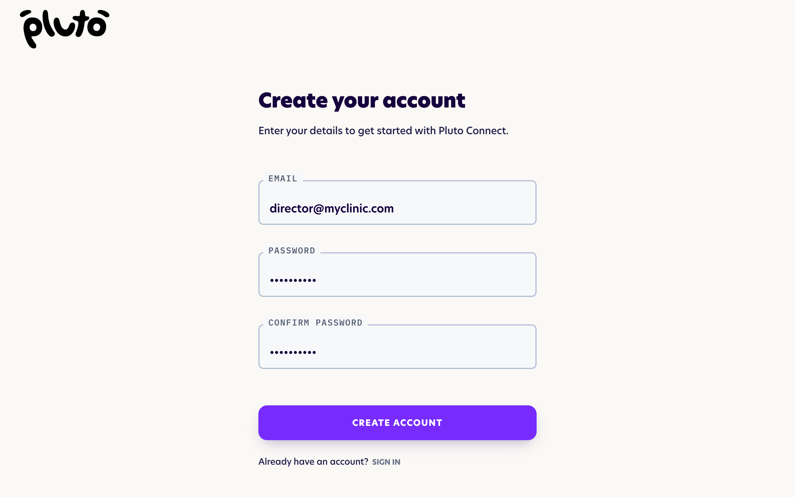 Creating a new account